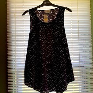 Vanheusen Black & White Sleeveless Shirt Size L